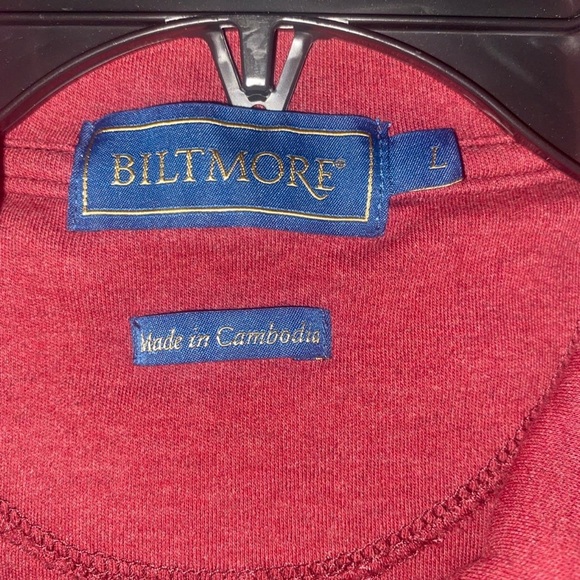 Biltmore Collection Quarter Zip Men’s Size Large Burgundy Long Sleeve - Picture 5 of 5